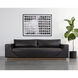 Anakin Light Oak / Tuscany Warm Black Leather Sofa